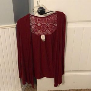 Wine red cardigan